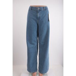 Zara Womans Jeans US 8 EU 40 Blue Straight Leg Denim High Waist 5862/078 NWT